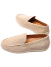 Logo Suede Loafers Beige - TOD'S - BALAAN 7