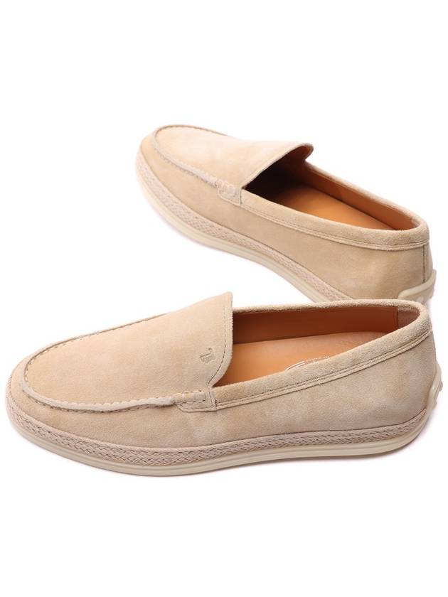 Logo Suede Loafers Beige - TOD'S - BALAAN 7