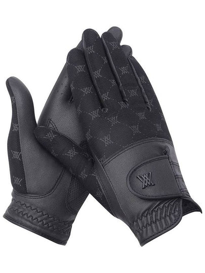 W MONOGRAM SEETHROUGH GLOVE PAIR BK - ANEWGOLF - BALAAN 2