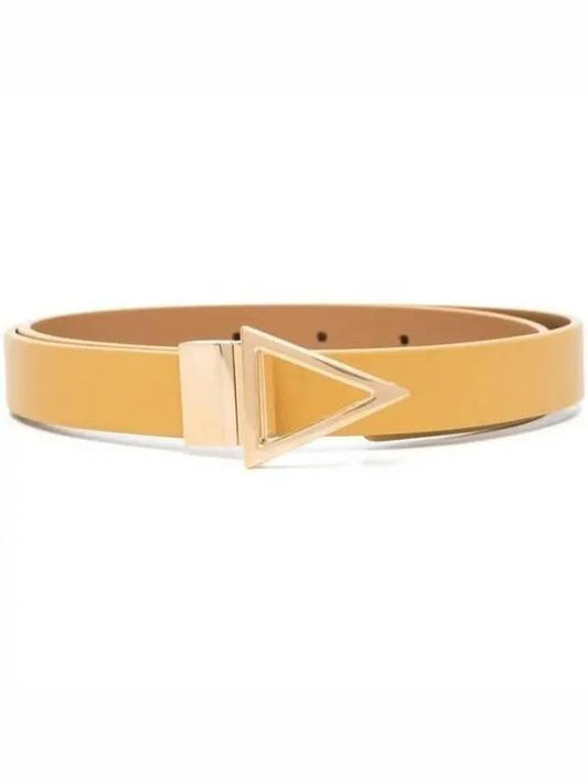 Triangle Buckle Leather Belt Beige - BOTTEGA VENETA - BALAAN 2