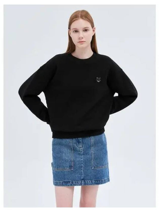 Women s Foxhead Patch Comfort Sweatshirt Black Domestic Product - MAISON KITSUNE - BALAAN 1