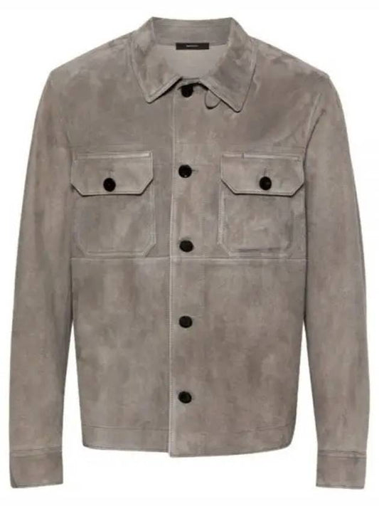 Micro Light Suede Shirt Jacket Grey - TOM FORD - BALAAN 2