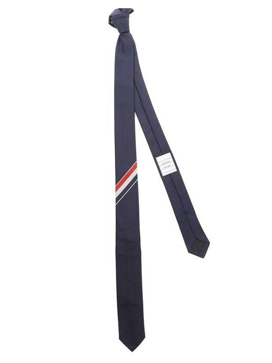 Men's Grosgrain Stripe Tie Dark Navy - THOM BROWNE - BALAAN 1