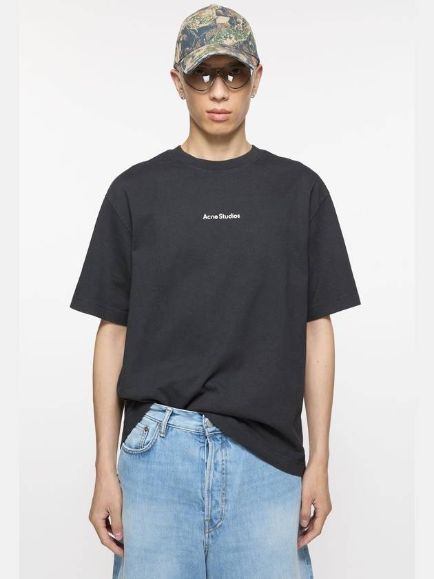 Stamp Logo Cotton Short Sleeve T-Shirt Black - ACNE STUDIOS - BALAAN 2