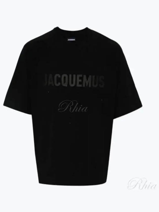 Le Typo Cotton Short Sleeve T-shirt Black - JACQUEMUS - BALAAN 2