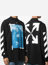 Mona Lisa Mock Neck Long Sleeve T-Shirt Black - OFF WHITE - BALAAN.