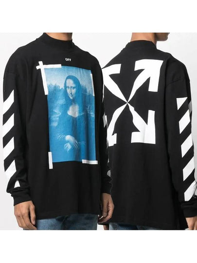 Men's Mona Lisa Over Long Sleeve T-Shirt Black - OFF WHITE - BALAAN 2