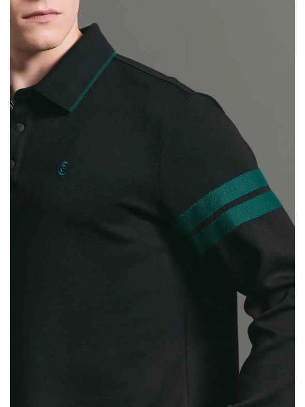 Online Exclusive Men s Cushion Color Line Long Sleeve Collar T Shirt Black - CLEVELAND GOLF - BALAAN 3