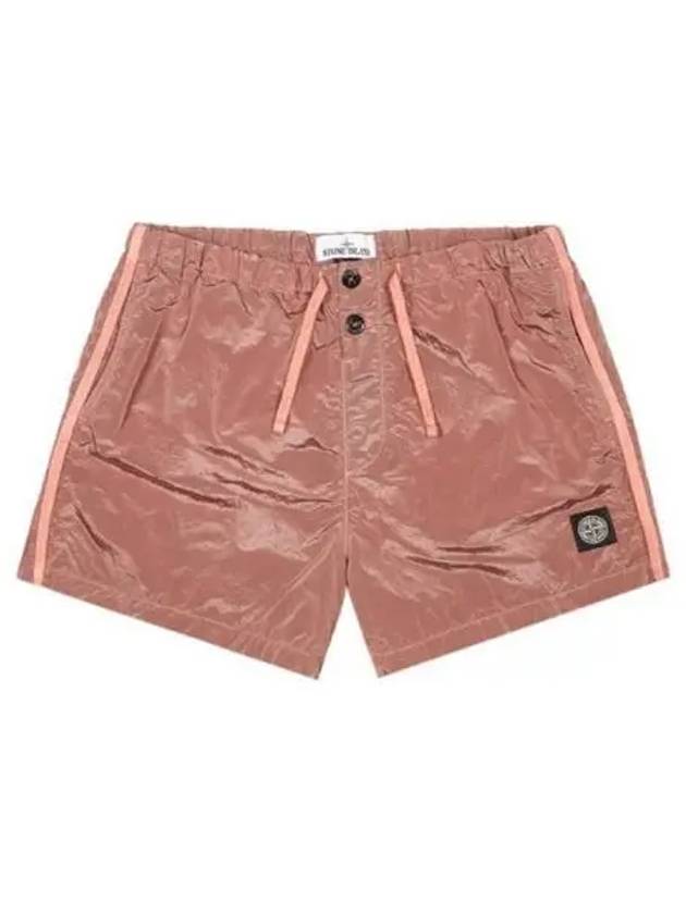 Logo Patch Nylon Metal Swim Shorts Pink - STONE ISLAND - BALAAN 2