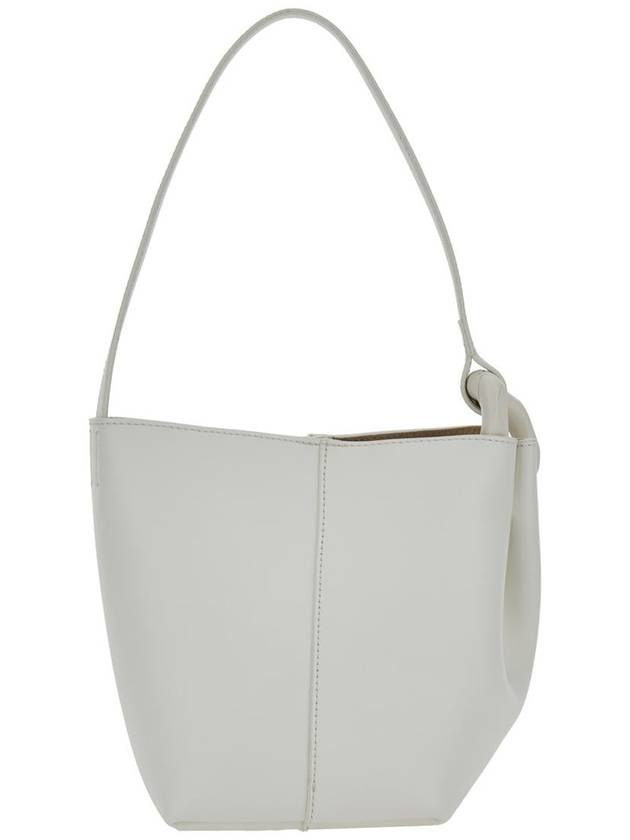 'Corner Small Bucket' White Shoulder Bag With Metal Knot Detail In Leather  Woman - JW ANDERSON - BALAAN 2