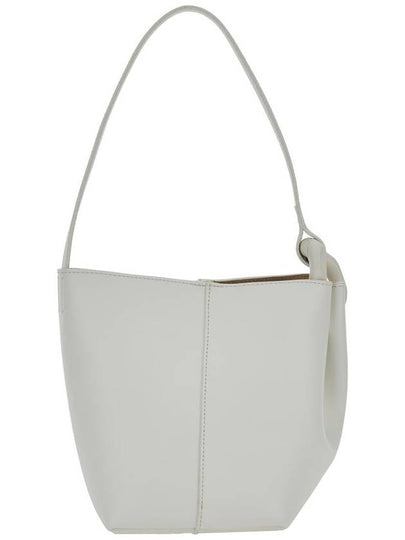 'Corner Small Bucket' White Shoulder Bag With Metal Knot Detail In Leather  Woman - JW ANDERSON - BALAAN 2