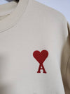 XXS Big Heart Embroidery Unisex Sweatshirt H20HJ034 747 - AMI - BALAAN 3