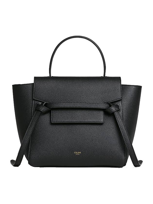 Grain Leather Nano Belt Tote Bag Black - CELINE - BALAAN 2