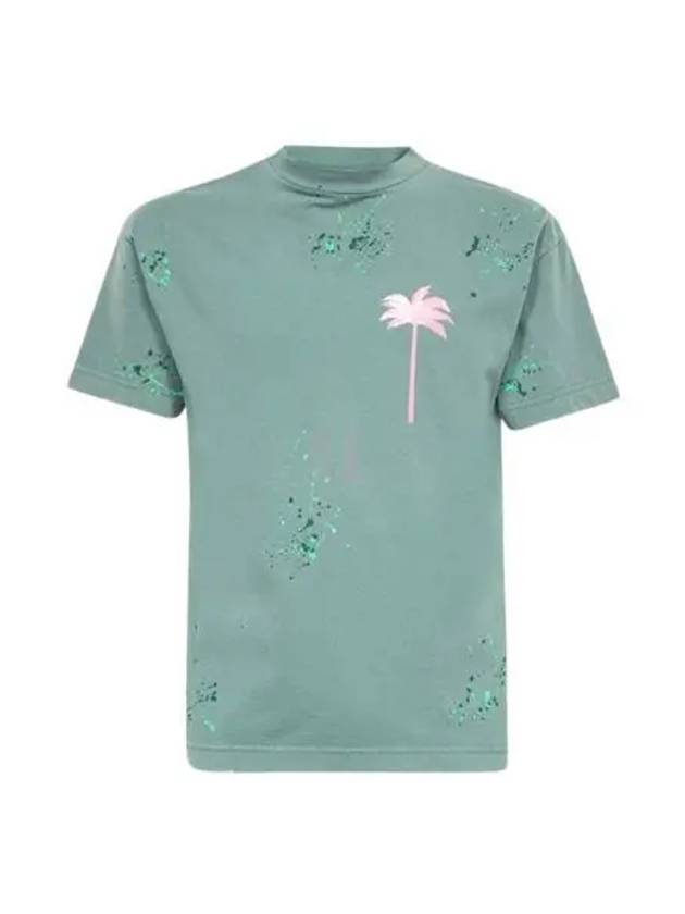 Painted PXP Classic Short Sleeve T-Shirt Green - PALM ANGELS - BALAAN 2