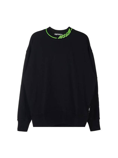 Neck Logo Sweatshirt Black - MSGM - BALAAN 2