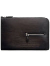 Nino Tgm Scritto Leather Clutch Bag Nero Grigio - BERLUTI - BALAAN 1