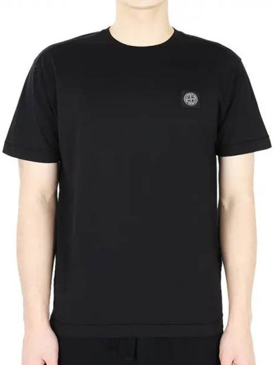 Logo Patch Short Sleeves T-Shirt Black - STONE ISLAND - BALAAN 2