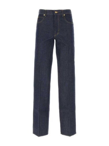 Mid Rise Straight Denim Jeans Blue - GUCCI - BALAAN 1