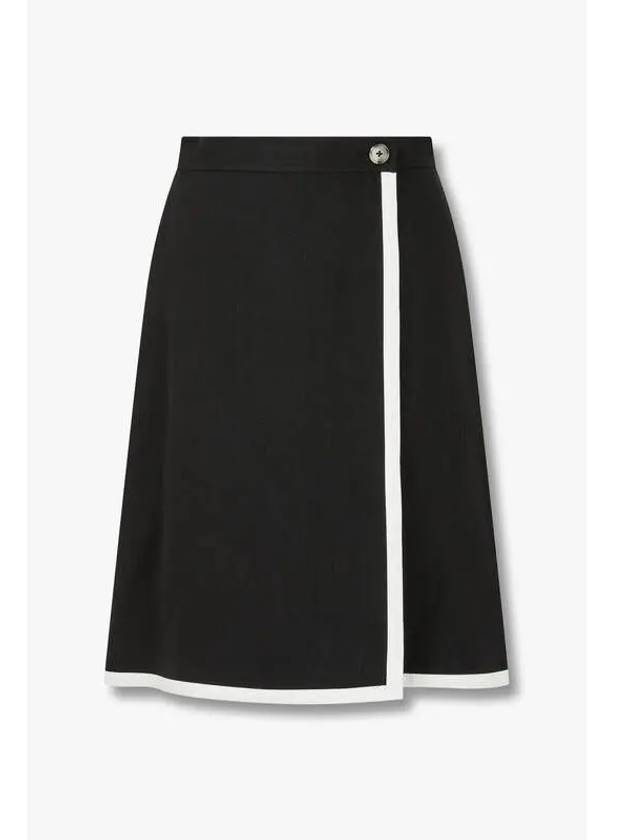 Women s Linen Trim Wrap Skirt Black - PAUL SMITH - BALAAN 1