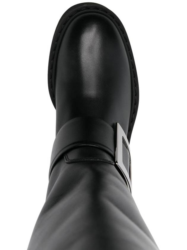 Viv Ranger Biker Leather Long Boots Black - ROGER VIVIER - BALAAN 4