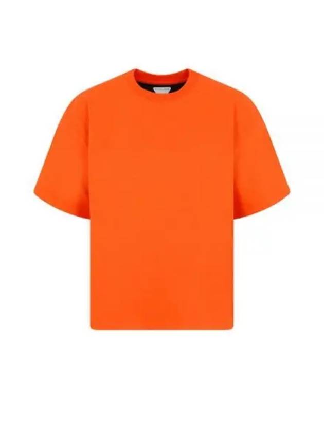 Double Layer Cotton Short Sleeve T-Shirt Orange - BOTTEGA VENETA - BALAAN 2