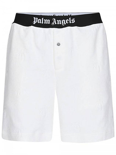 Logo Band Shorts White - PALM ANGELS - BALAAN 1