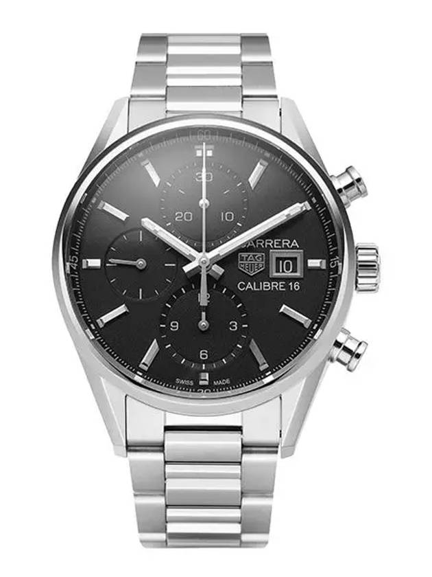 Men's Carrera Automatic Metal Watch Silver - TAG HEUER - BALAAN.