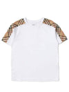 Kids Vintage Check Panel Cotton Short Sleeve T Shirt White 8054142 - BURBERRY - BALAAN 1