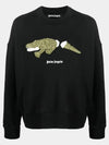 Men's Croco Print Sweatshirt Black - PALM ANGELS - BALAAN 2