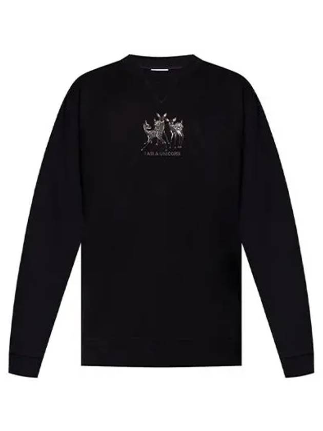 Cotton Sweatshirt Black - BURBERRY - BALAAN 2