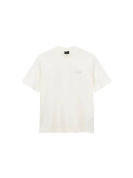 Men s Outline Eagle Logo T Shirt Vanilla - EMPORIO ARMANI - BALAAN 1