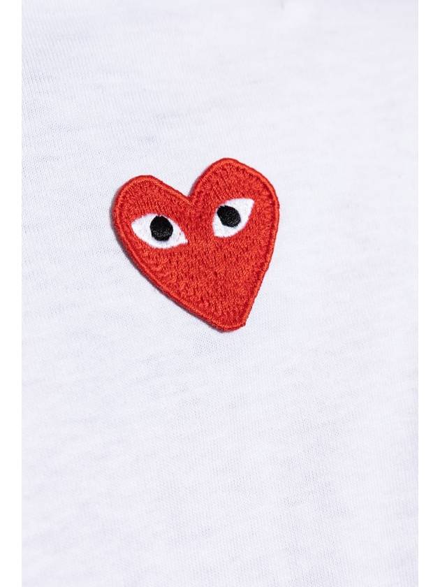 Heart Patch Short Sleeve T Shirt White - COMME DES GARCONS PLAY - BALAAN 6