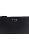 Saffiano Leather Clutch Bag Black - PRADA - BALAAN 6