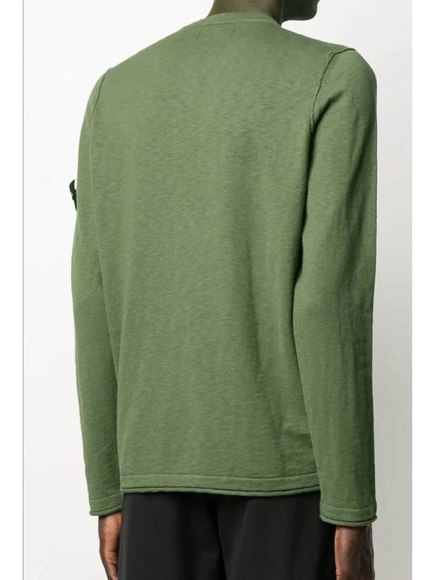 Men's Wappen Patch Round Neck Knit Top Green - STONE ISLAND - BALAAN 4