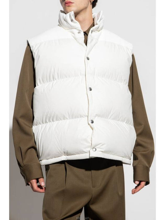 Button Padded Cotton Vest White - BOTTEGA VENETA - BALAAN 2