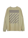 Diag Tab Long Sleeve T-Shirt Beige - OFF WHITE - BALAAN 4