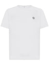 Pisato Effect Logo Patch Short Sleeve T-Shirt White - STONE ISLAND - BALAAN 2