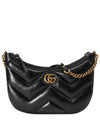 Marmont Small Leather Shoulder Bag Black - GUCCI - BALAAN 1