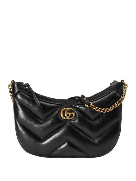 Marmont Small Leather Shoulder Bag Black - GUCCI - BALAAN 1