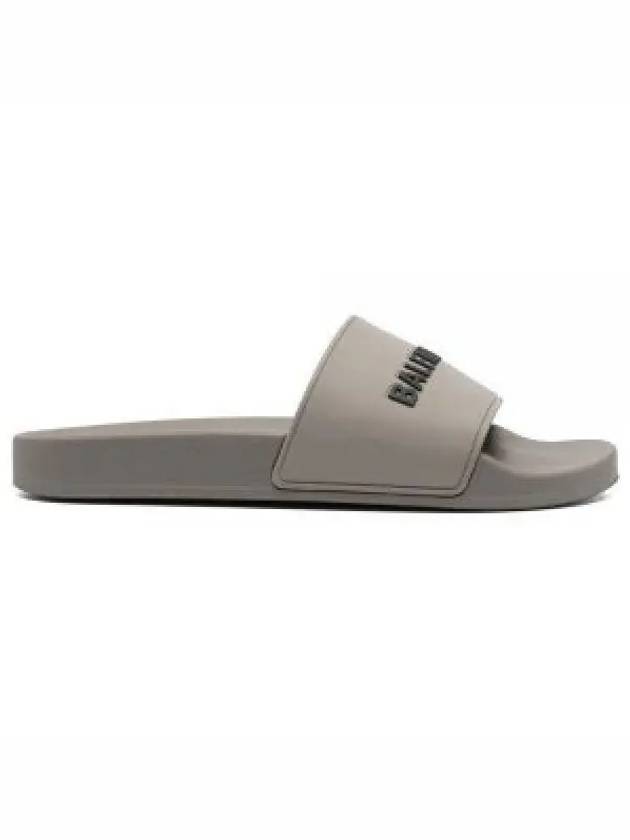 Logo Embossed Rubber Slippers Grey - BALENCIAGA - BALAAN 2