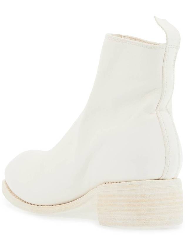 unisex white horse and calf leather boots with elegant side zip - GUIDI - BALAAN 3