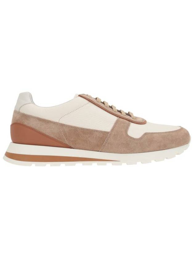 Suede Leather Low Top Sneakers Beige - BRUNELLO CUCINELLI - BALAAN 5