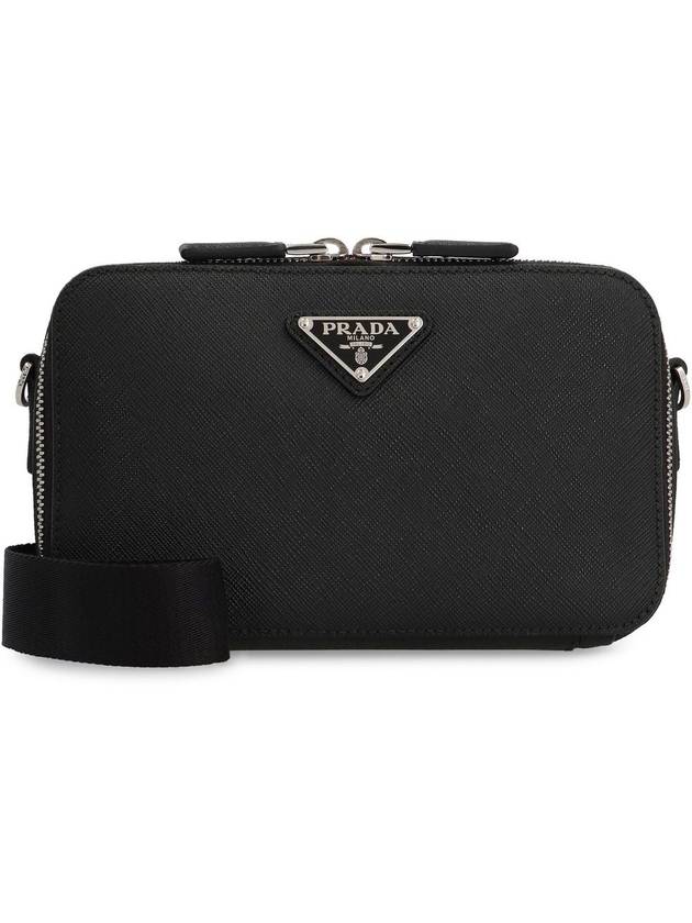 Brique Saffiano Leather Cross Bag Black - PRADA - BALAAN 2