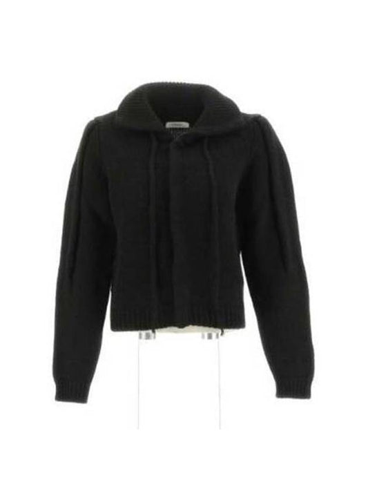 Snap Button Alpaca Blend Cardigan Black - LEMAIRE - BALAAN 1