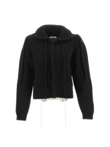 Snap Button Alpaca Blend Cardigan Black - LEMAIRE - BALAAN 1