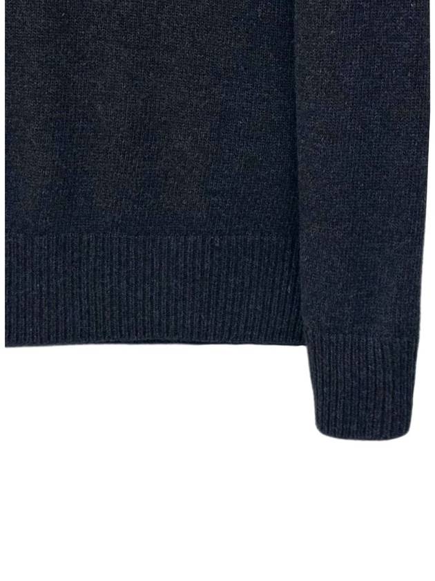 High Neck Half Button Lambswool Knit Top Charcoal - STONE ISLAND - BALAAN 8