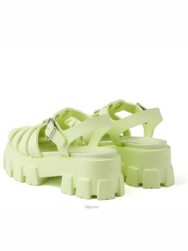 Monolith Rubber Sandals Green - PRADA - BALAAN 6