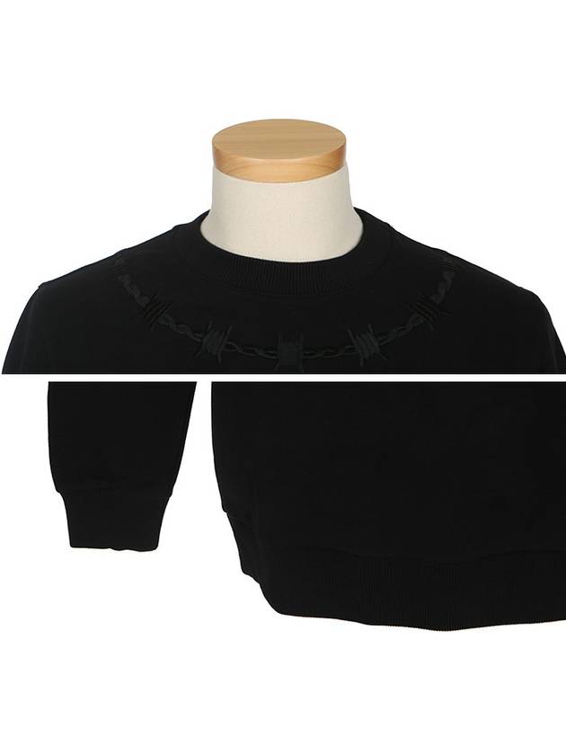 7220 653 001 Black neck thorn crown embroidery sweatshirt - GIVENCHY - BALAAN 4