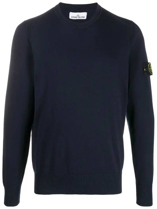 Men's Logo Wappen Knit Top Navy - STONE ISLAND - BALAAN 3