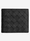 Intrecciato Leather Half Wallet Black - BOTTEGA VENETA - BALAAN 2